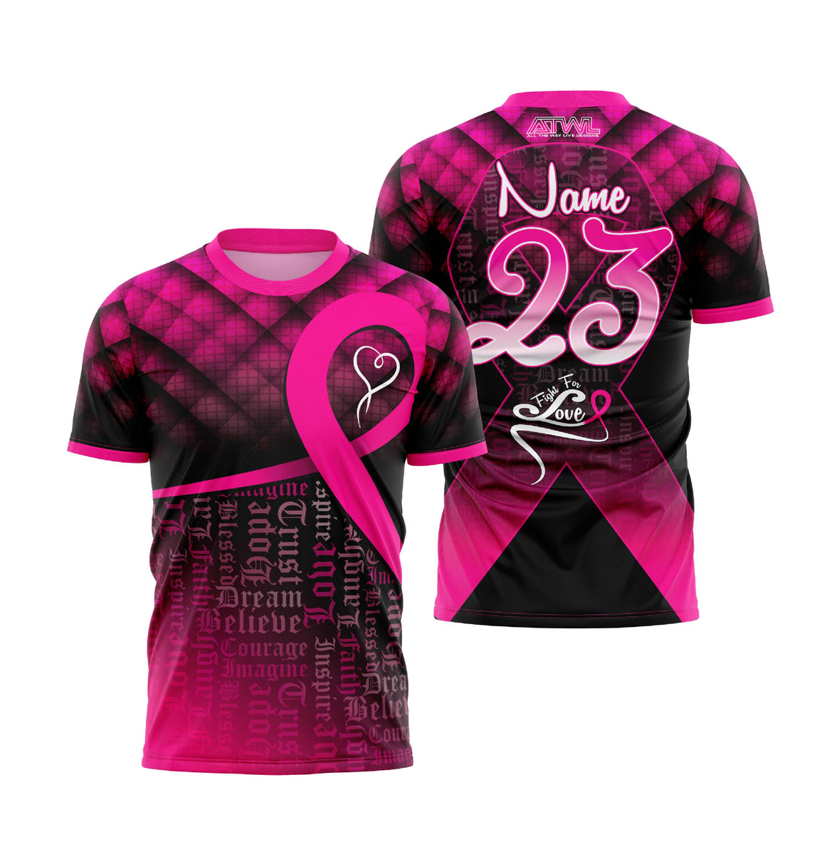 Team Tampa Breast Cancer Awareness Men's Full Dye Jersey YL / Navy