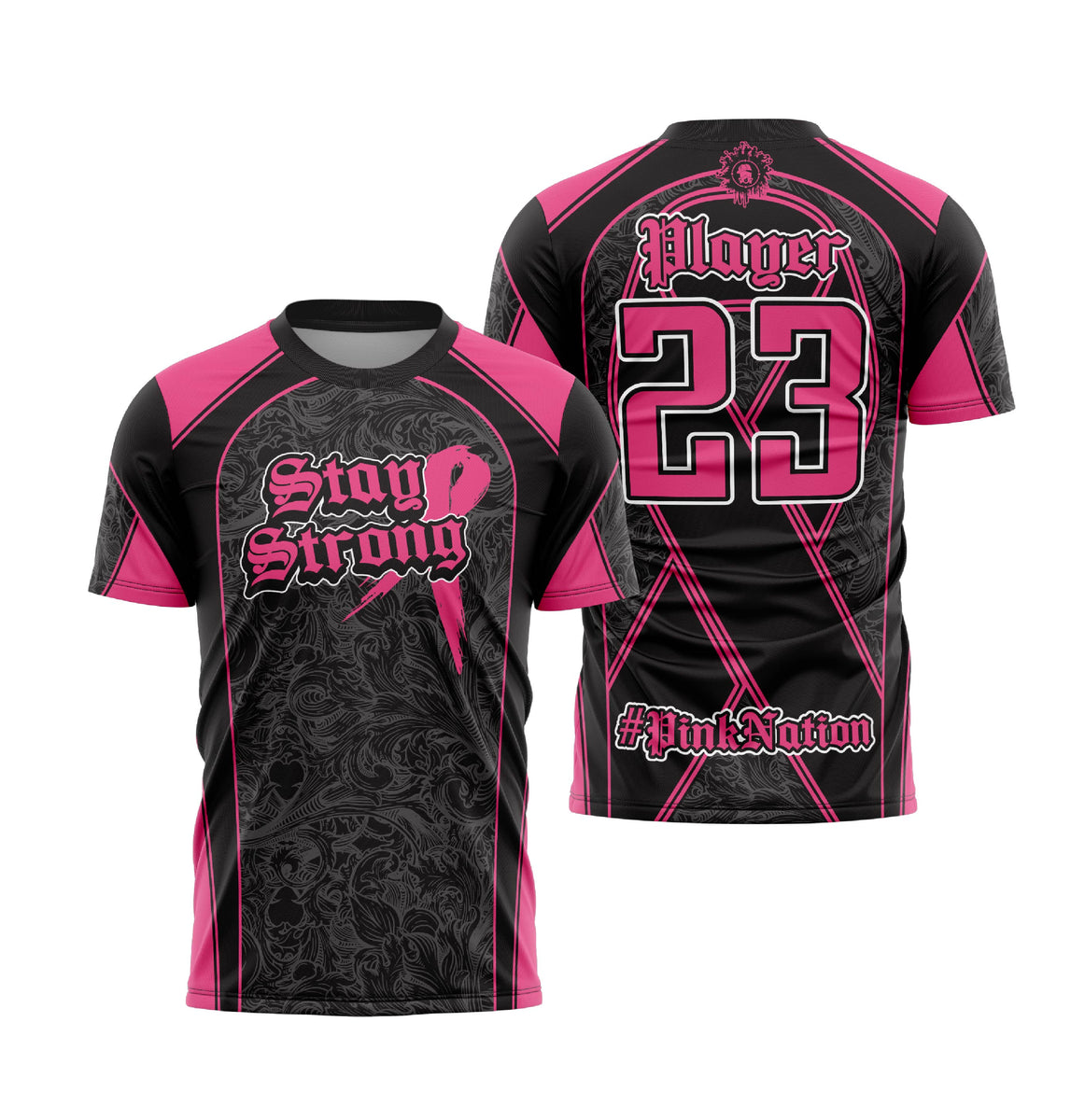 Stay Strong Mens Full Dye Jersey Cancer Awareness 3XL