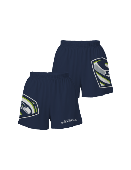 All The Way Live Designs Seffner Seahawks Mens Full Dye Shorts Medium