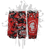 Load image into Gallery viewer, Splatter Splash Digital Camo Mens Full Dye Shorts Red/Navy/White