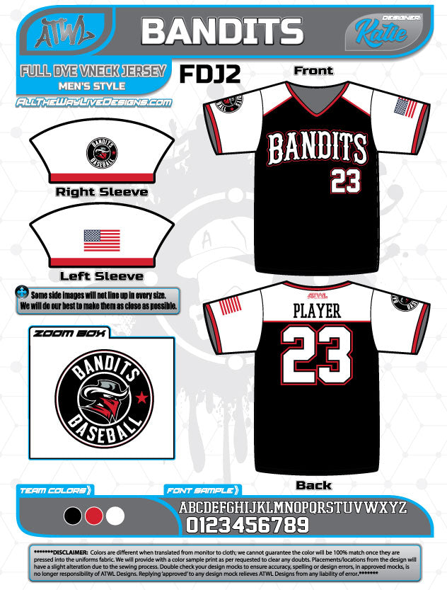 Bandits Custom Baseball Jerseys