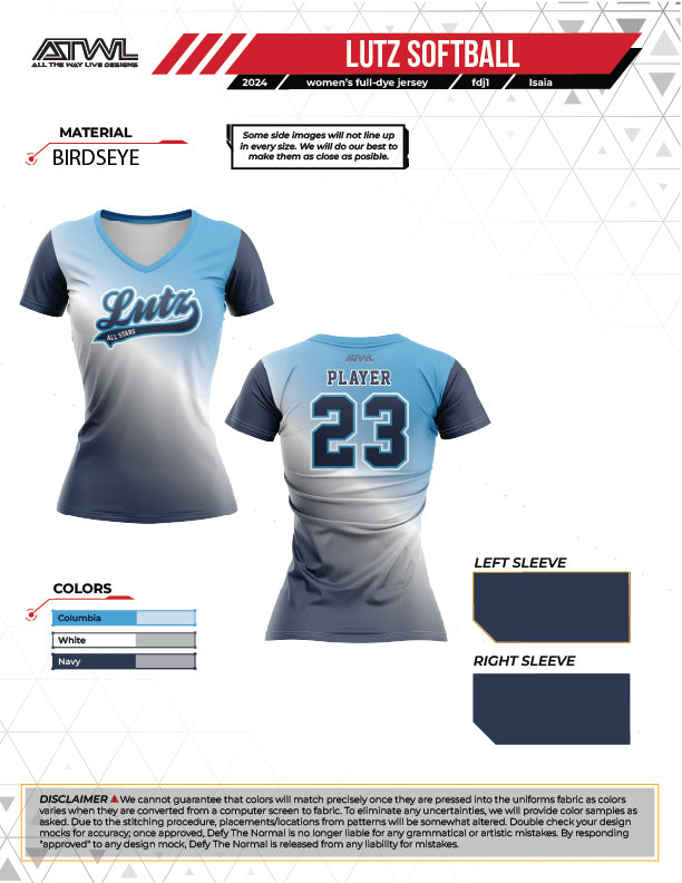 Lutz All Stars Womens Full dye Replica Jersey