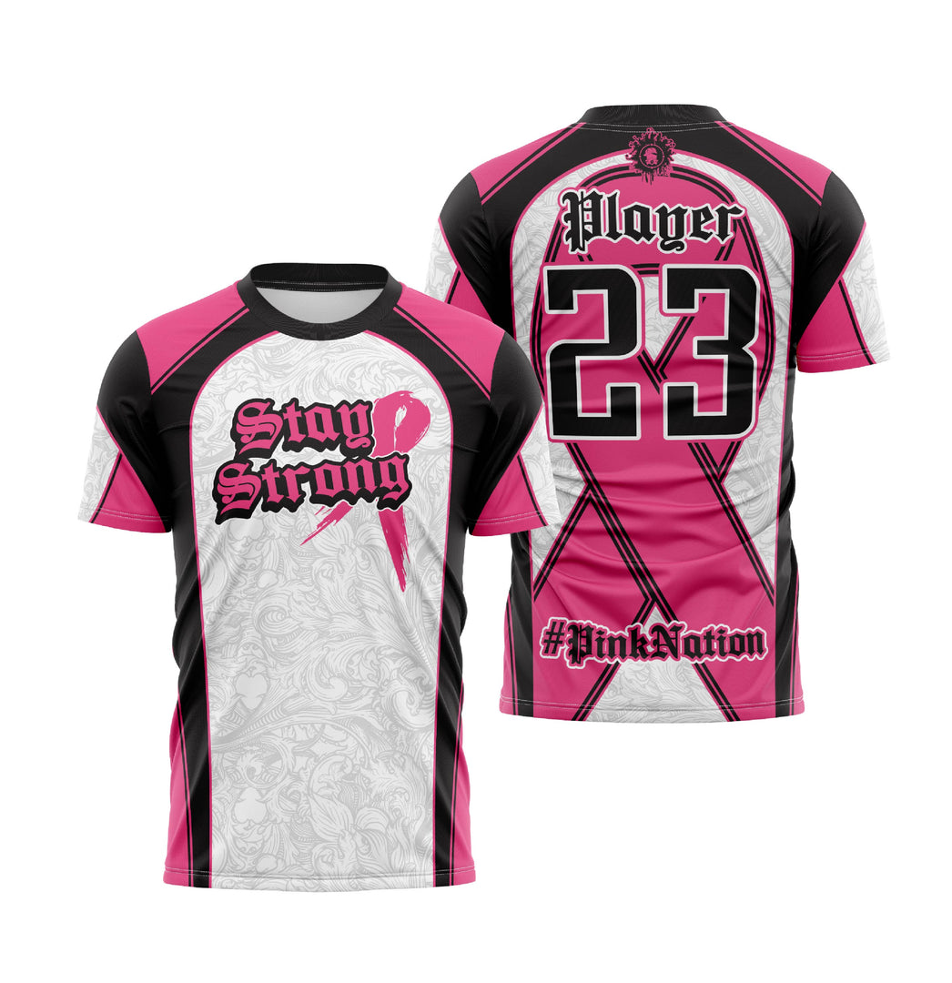 Stay Strong Mens Full Dye Jersey Cancer Awareness 3XL
