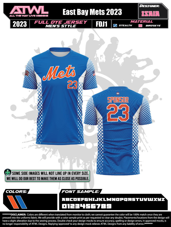 All The Way Live Designs East Bay Spring 2023 Baseball Jerseys YL