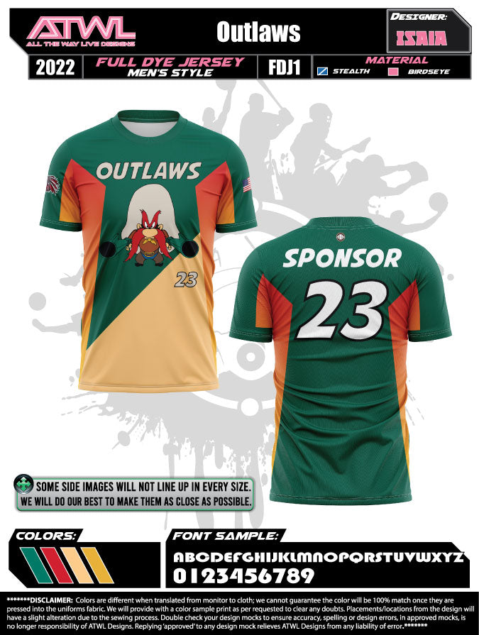 outlawz softball jerseys custom - full-dye custom softball uniform